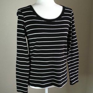 Carol Little Black & White Striped Top